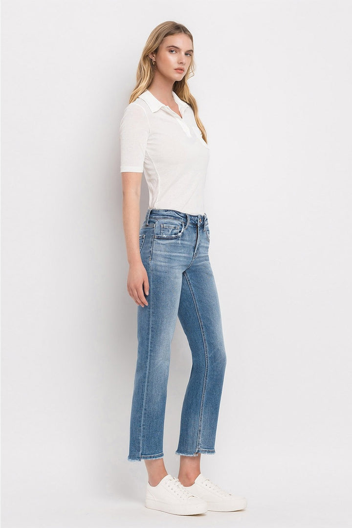 Mid Rise Crop Straight Jeans - Daisy