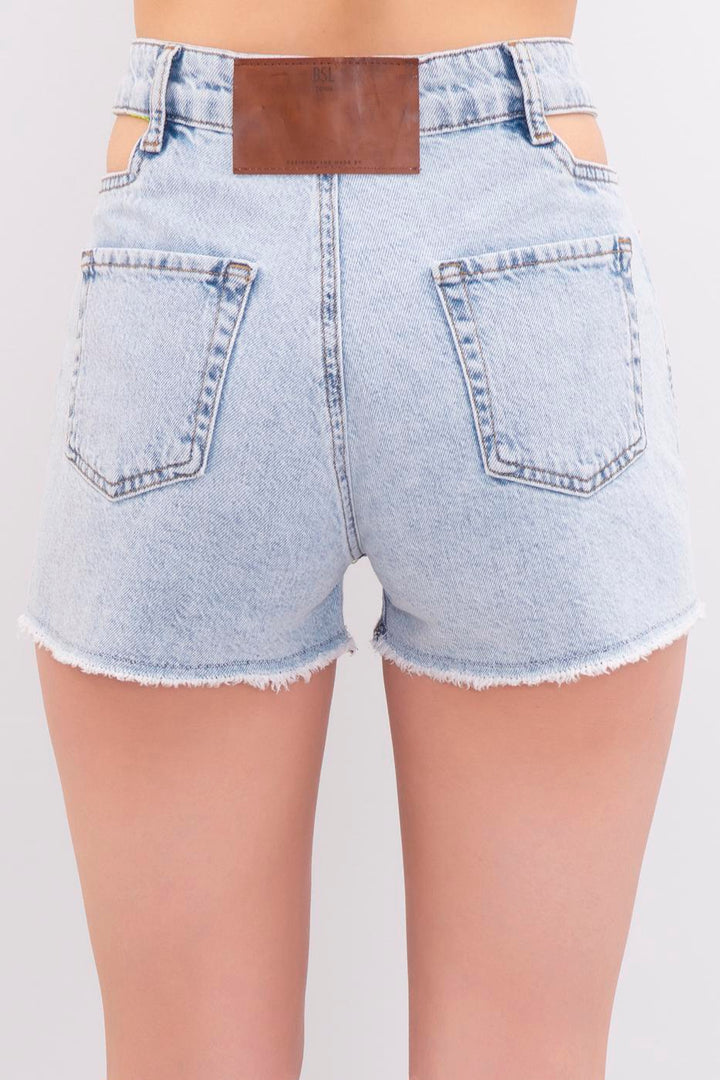 Cut Out Mini Denim Short