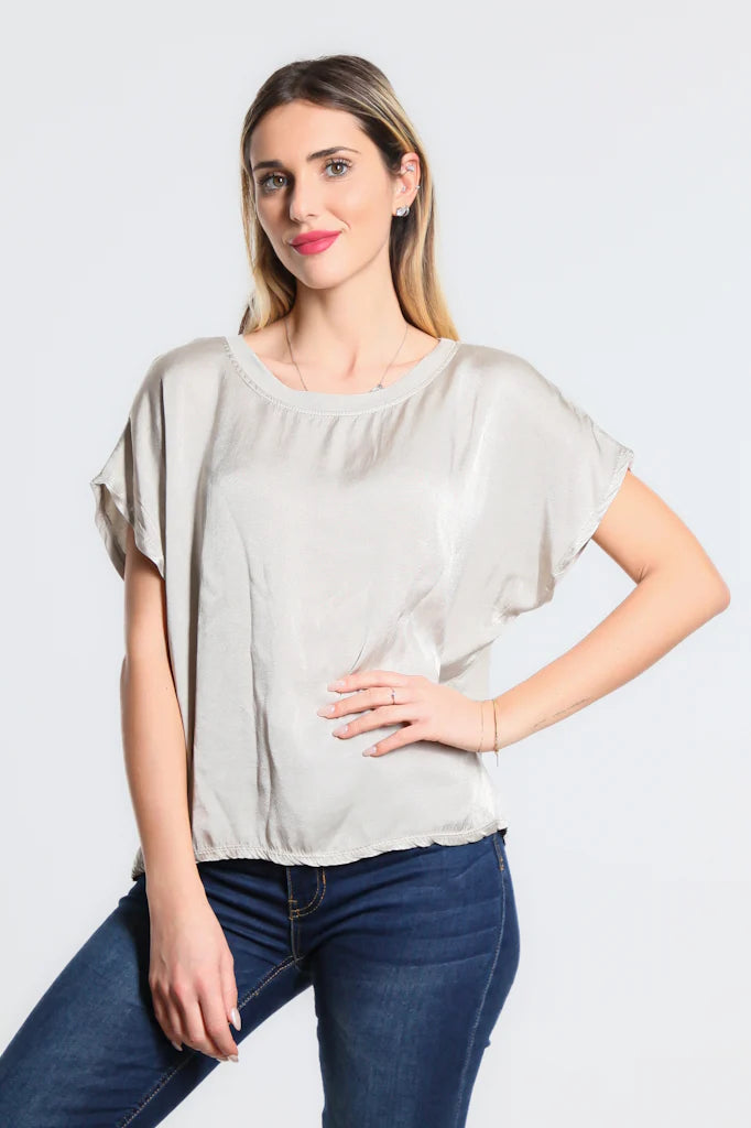 Lindy Viscose Sheen Top - Tees By Tina
