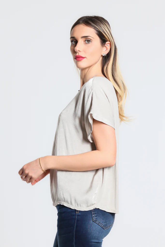 Lindy Viscose Sheen Top - Tees By Tina