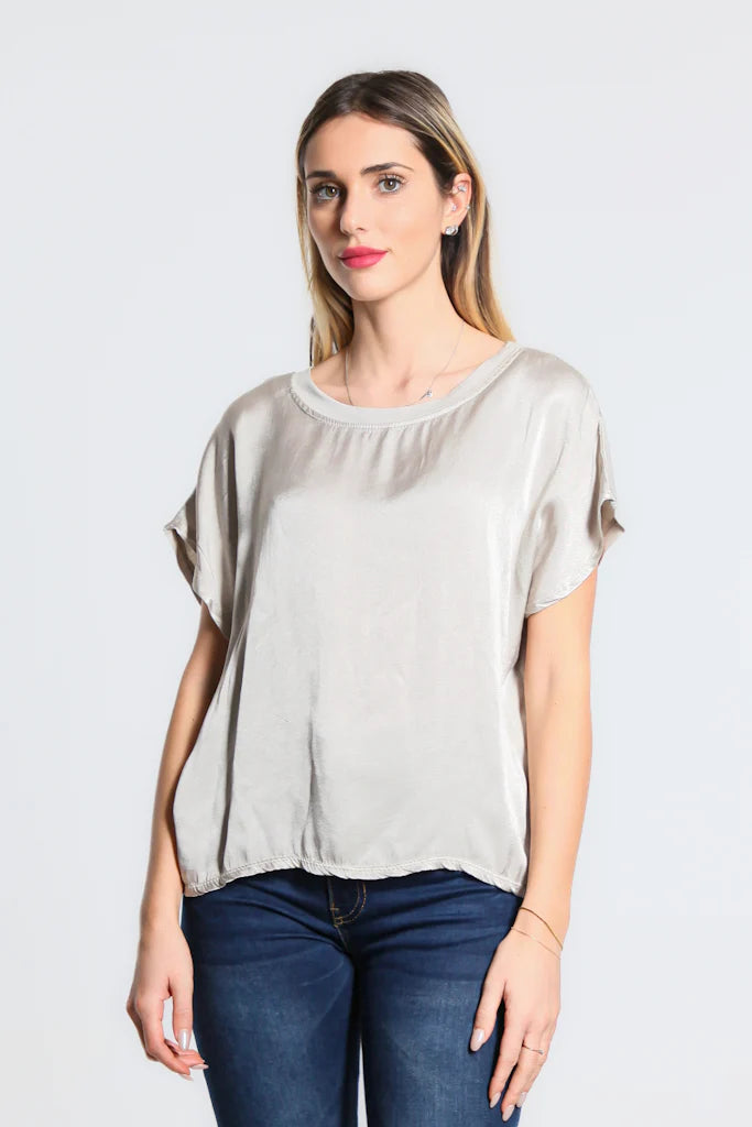 Lindy Viscose Sheen Top - Tees By Tina