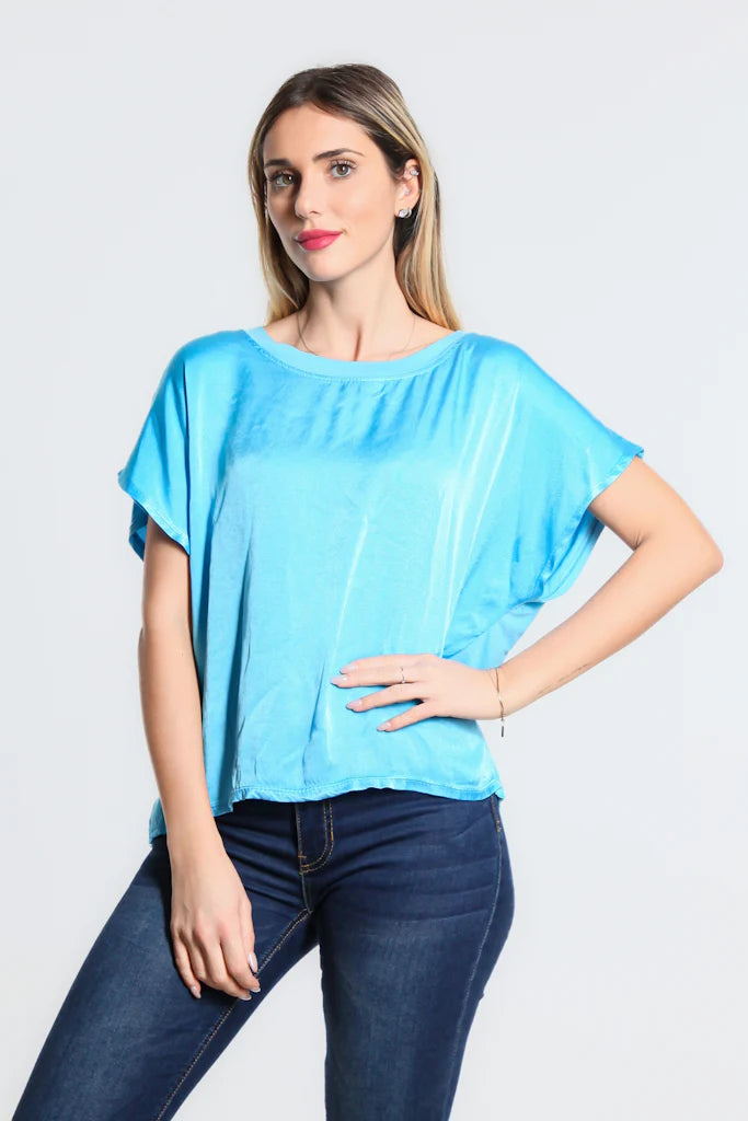 Lindy Viscose Sheen Top - Tees By Tina