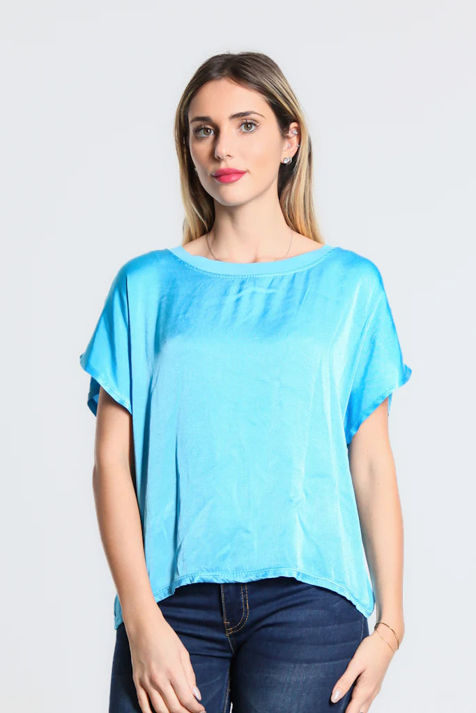 Lindy Viscose Sheen Top - Tees By Tina