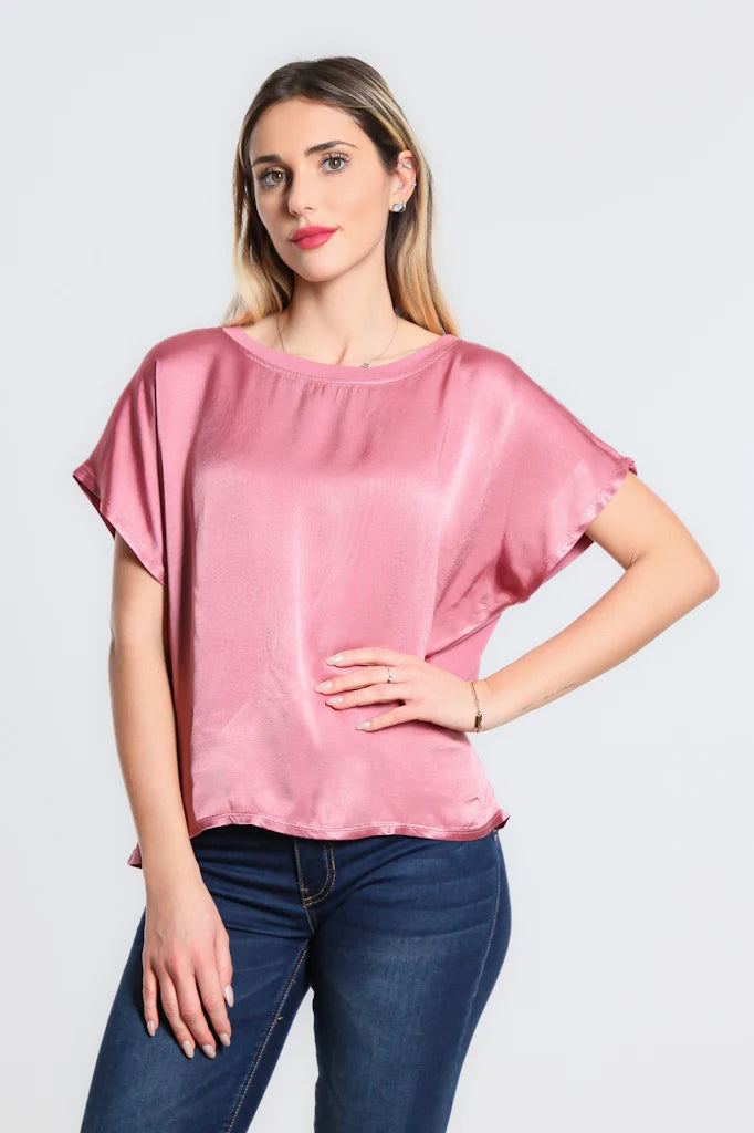 Lindy Viscose Sheen Top - Tees By Tina