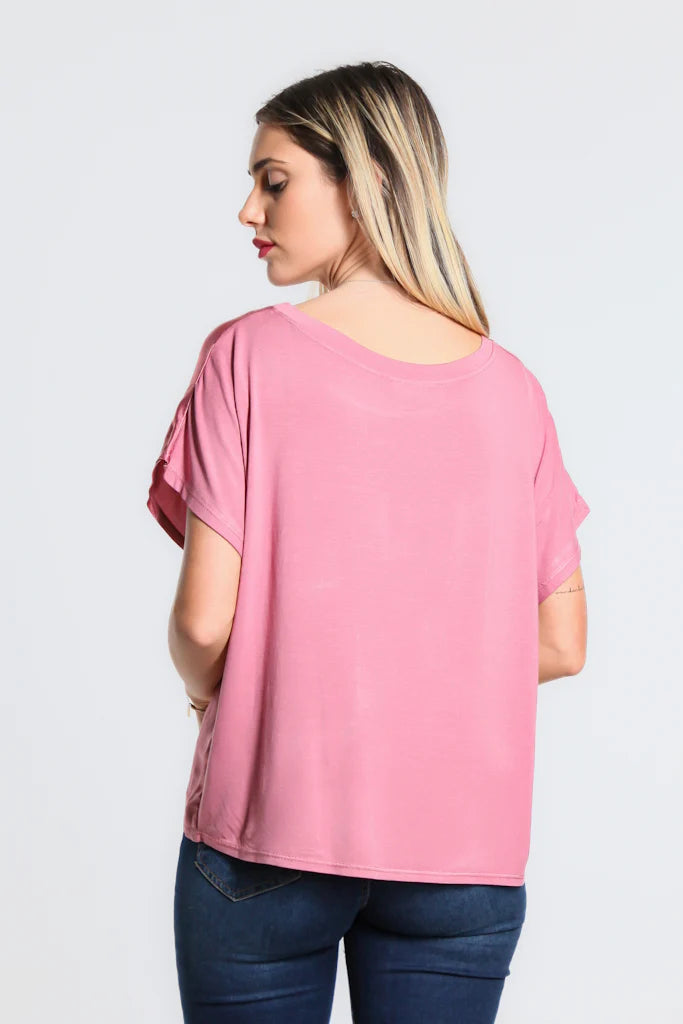 Lindy Viscose Sheen Top - Tees By Tina