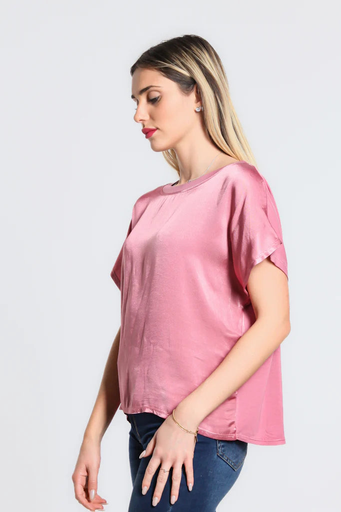 Lindy Viscose Sheen Top - Tees By Tina