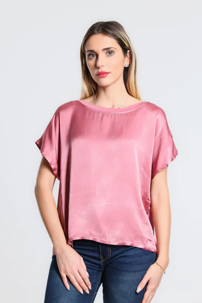 Lindy Viscose Sheen Top - Tees By Tina