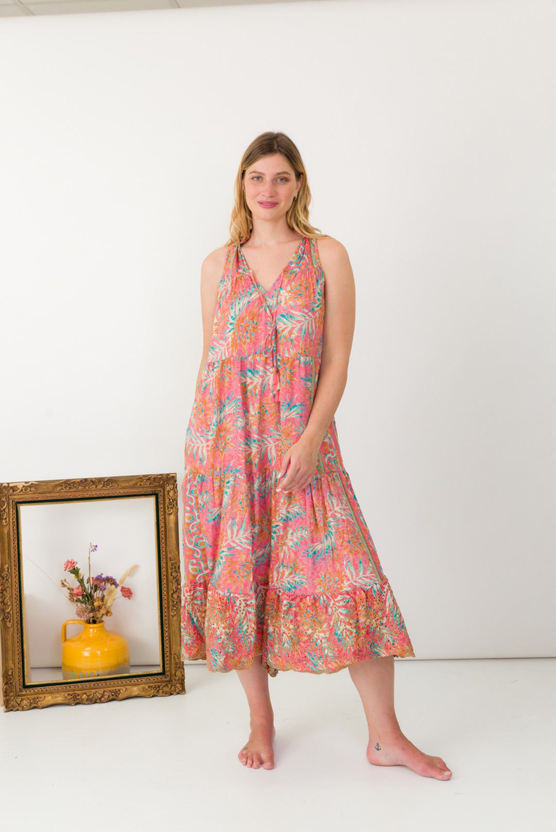 Silk Embroidered Dress