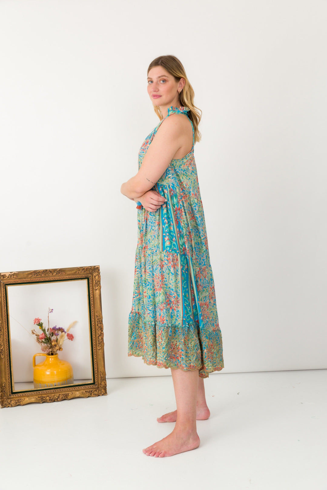 Silk Embroidered Dress