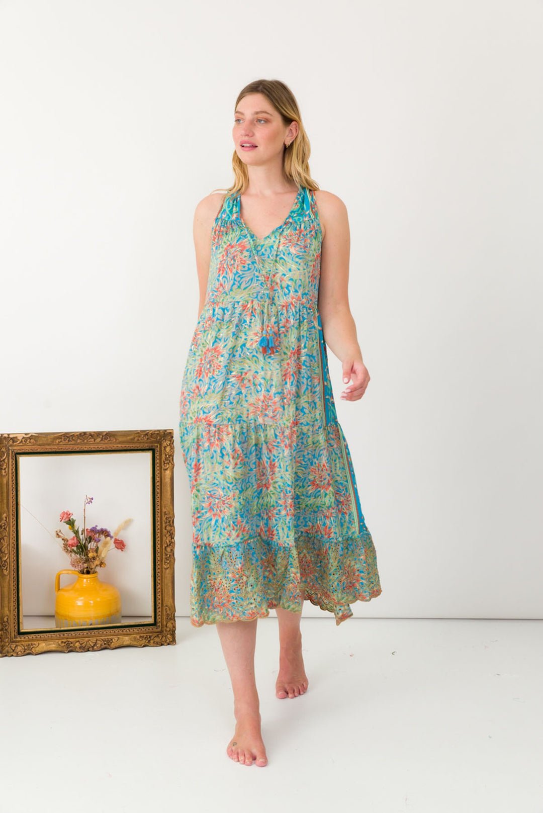 Silk Embroidered Dress