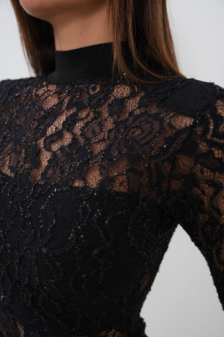 Charlotte Black Lace Mini Dress