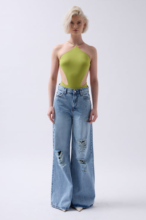 Back Detail Bodysuit - Lime