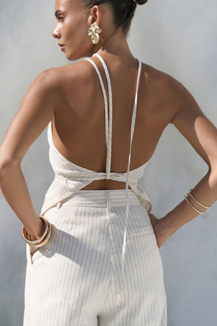 Artemis Linen Top - Off White