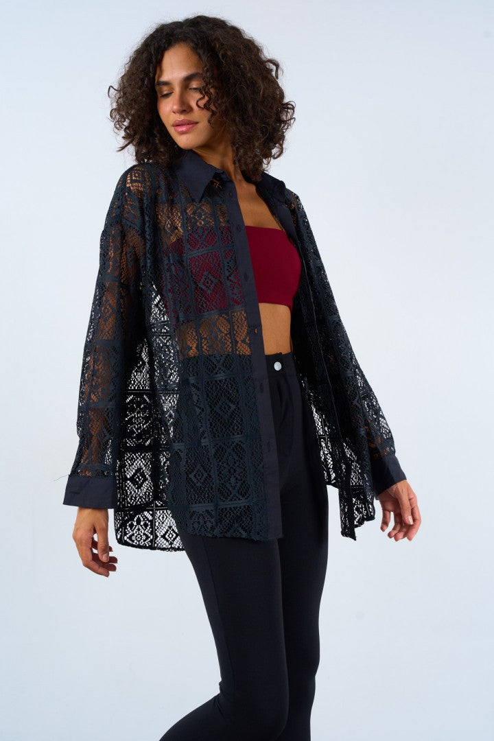 Black Lace Shirt