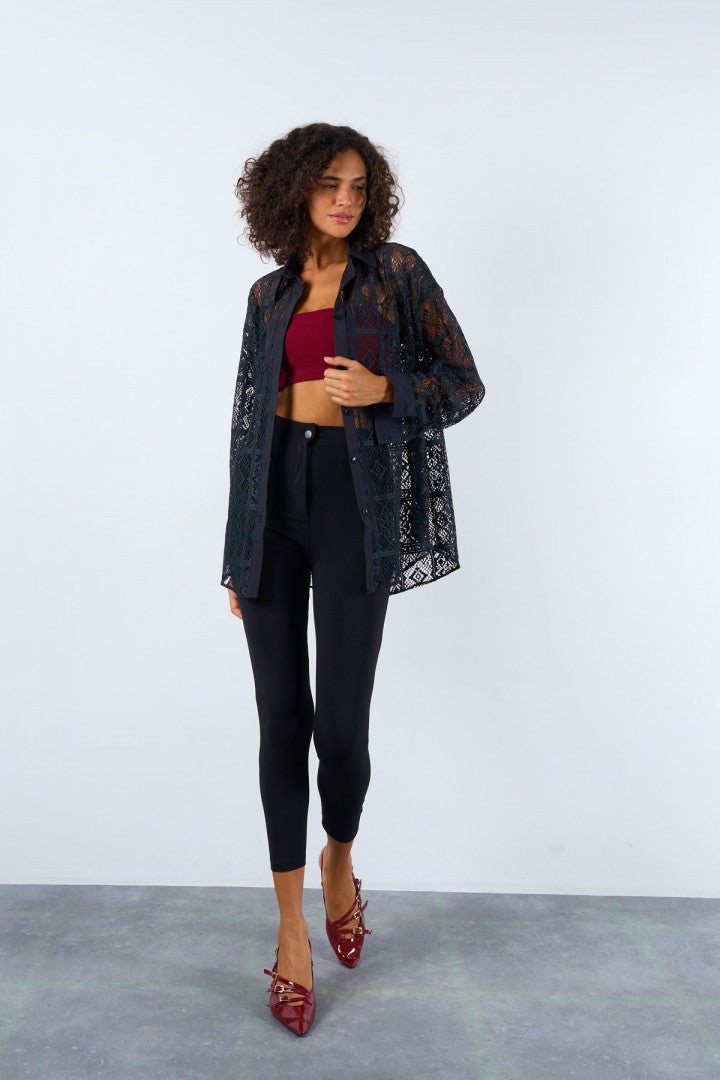 Black Lace Shirt