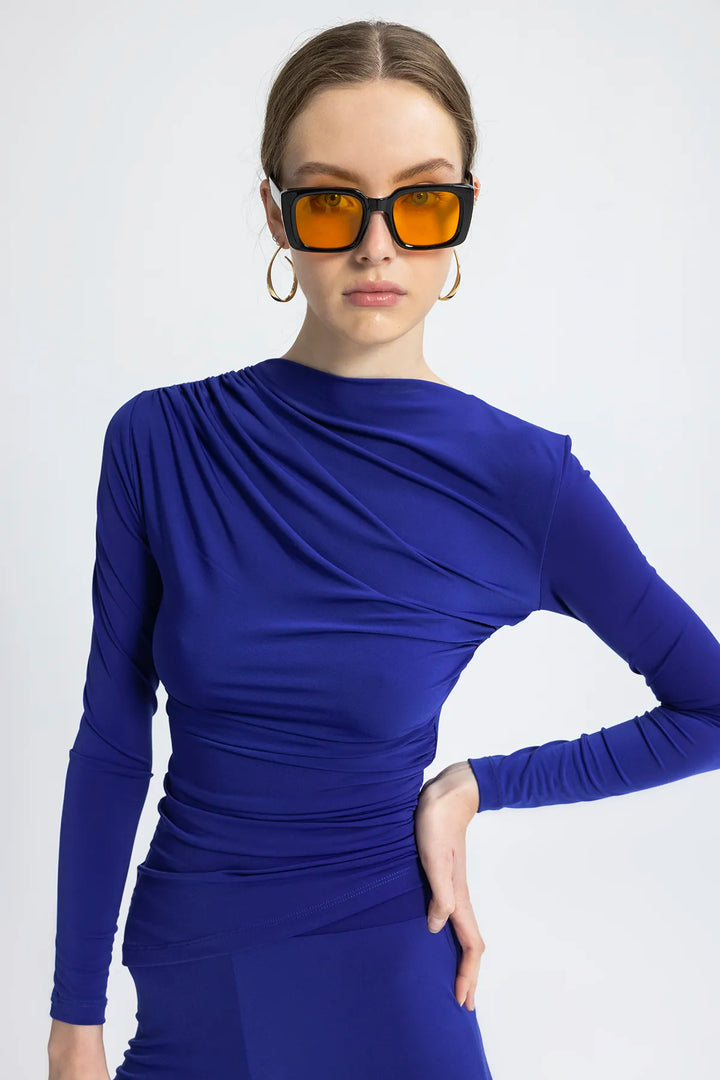 Draped Long Sleeve Top