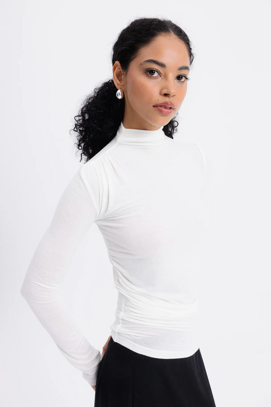 Emilia Wool Blend Top - OffWhite