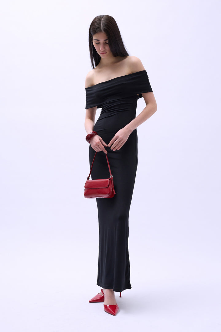 Gabriella Off The Shoulder Maxi Dress - Black