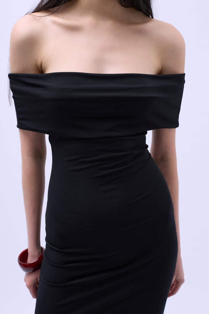 Gabriella Off The Shoulder Maxi Dress - Black