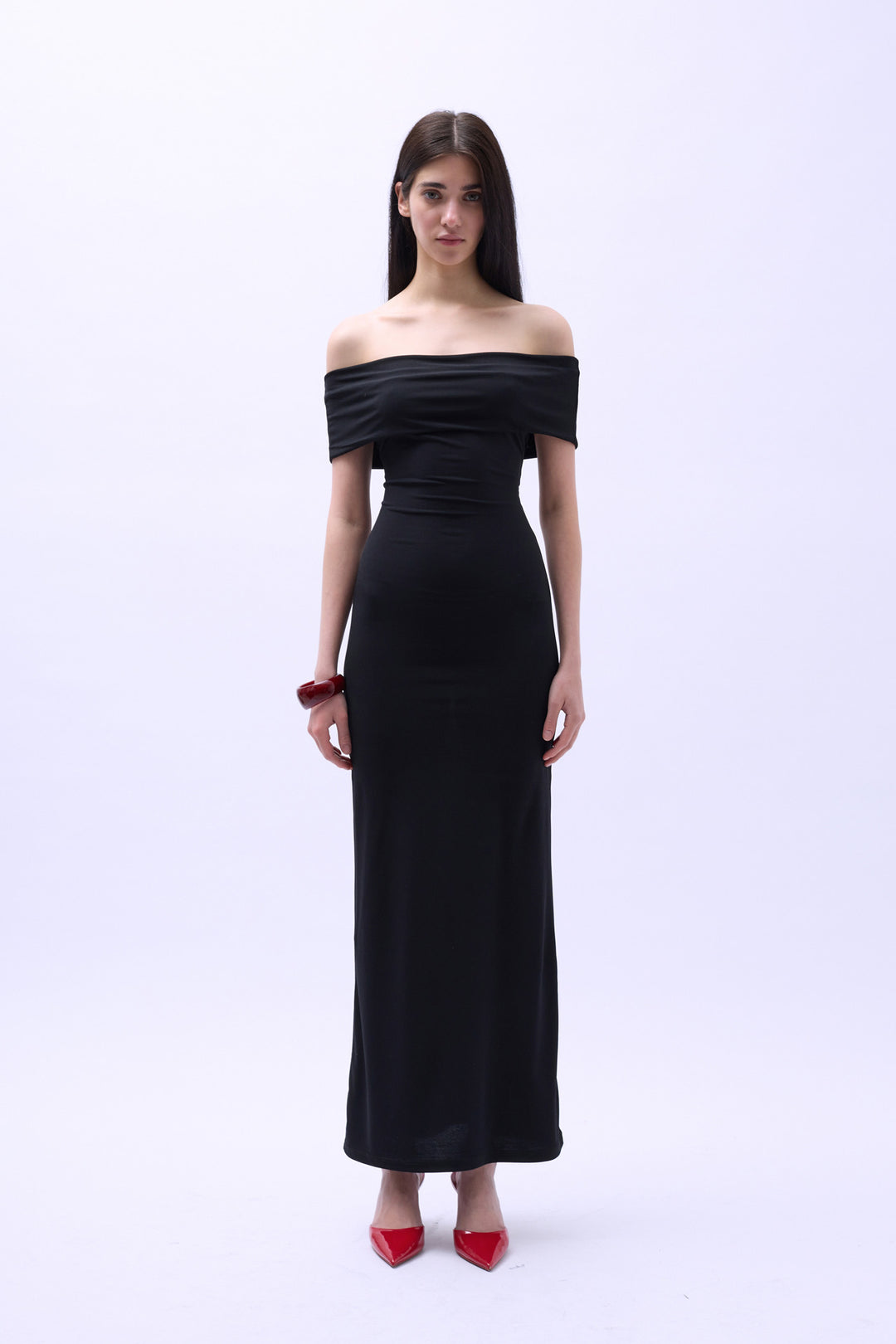 Gabriella Off The Shoulder Maxi Dress - Black