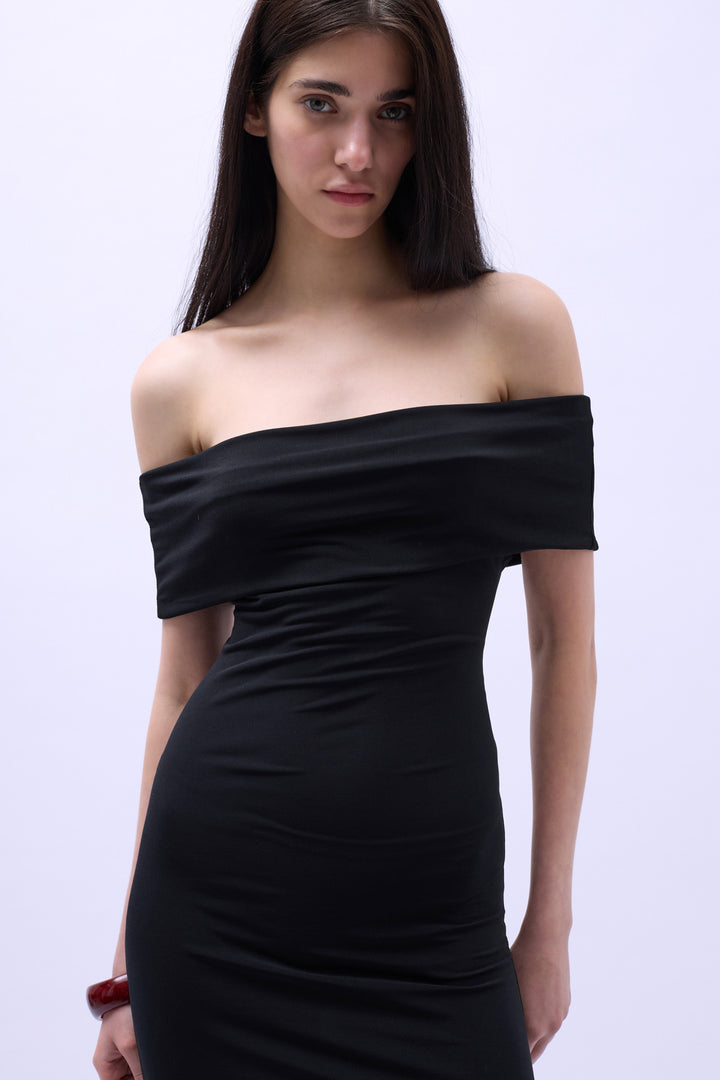 Gabriella Off The Shoulder Maxi Dress - Black