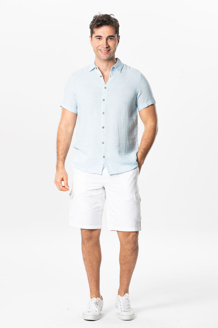 Men Gauze Shirt -  Sky Blue