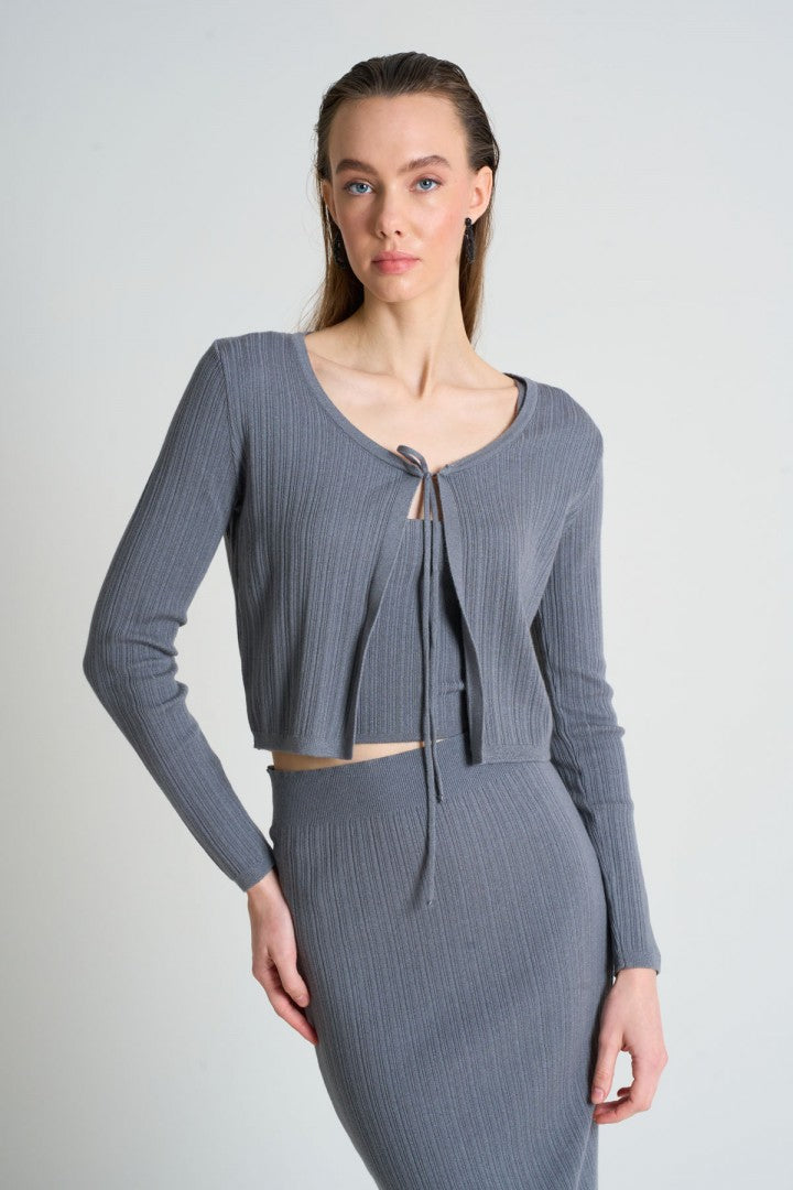 Grey Knit Cardigan