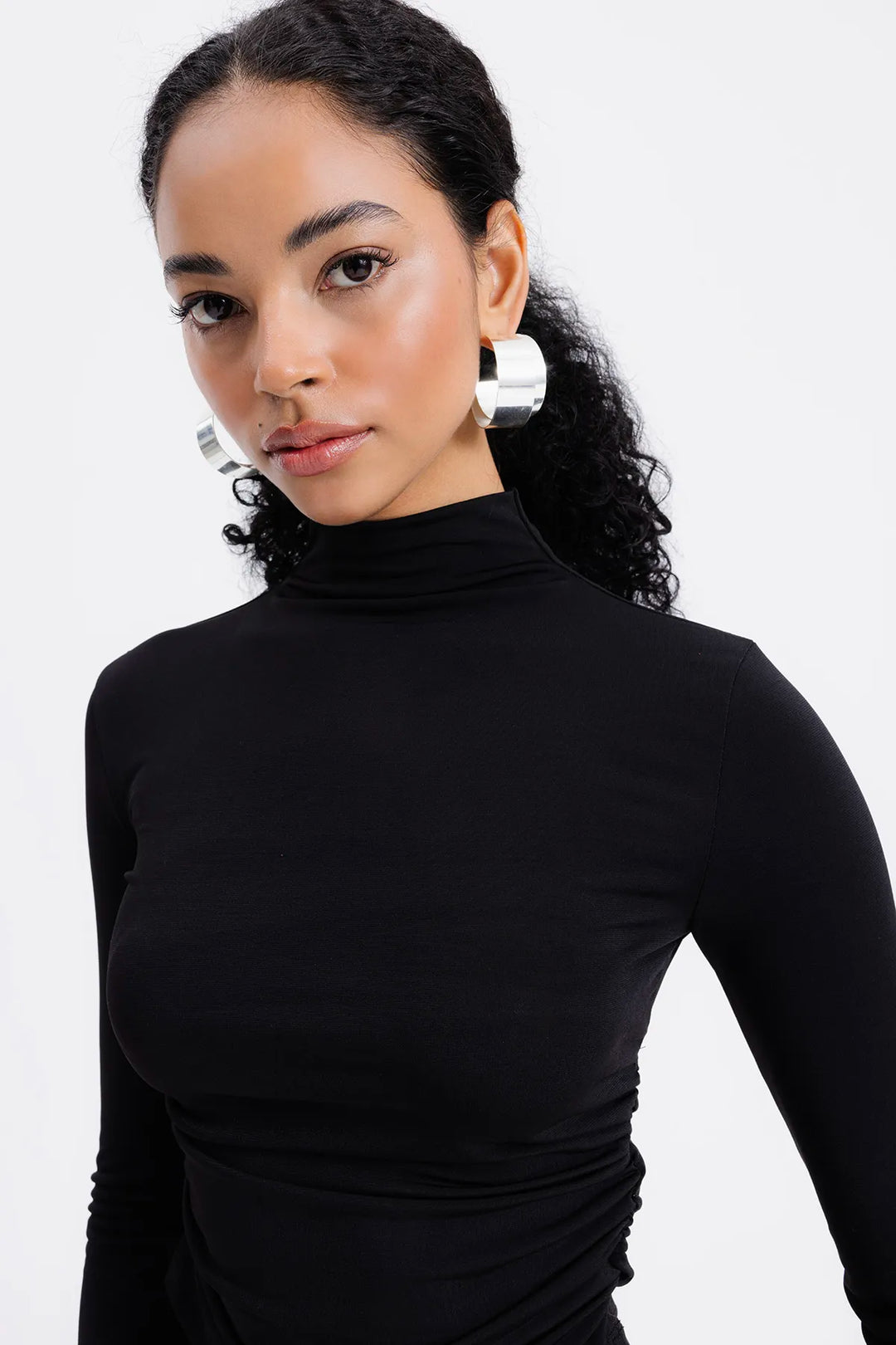 Isabella Black Draped Crop Top