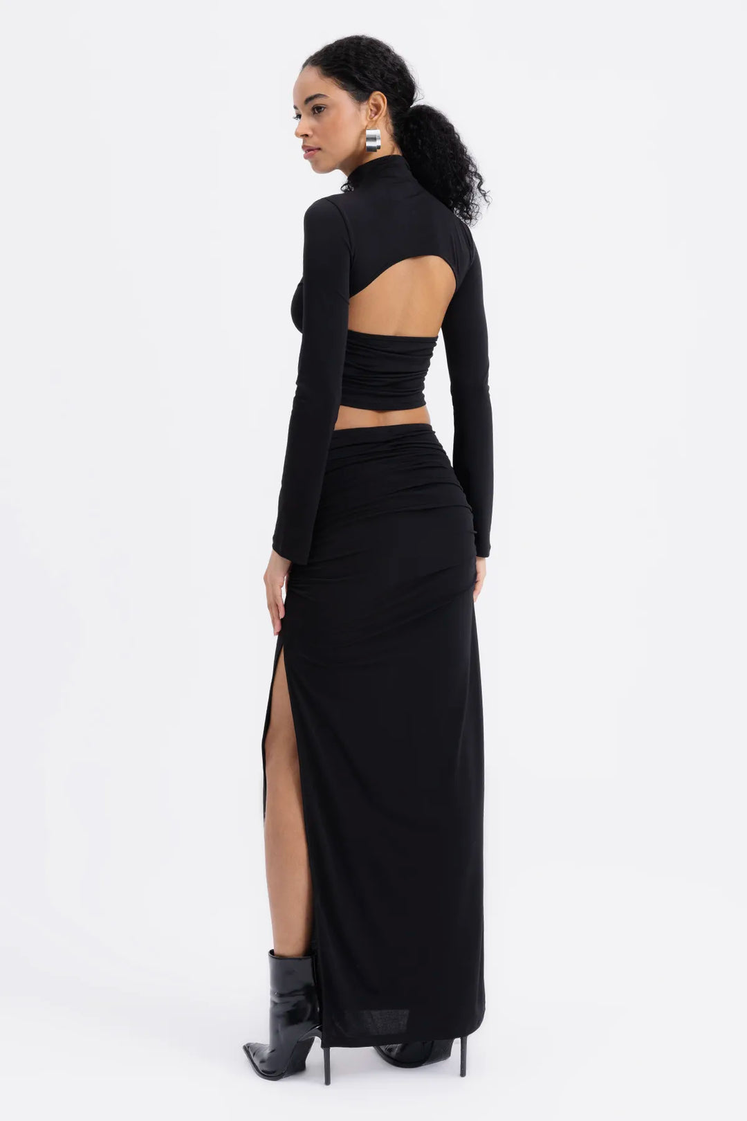 Isabella Black Draped Skirt