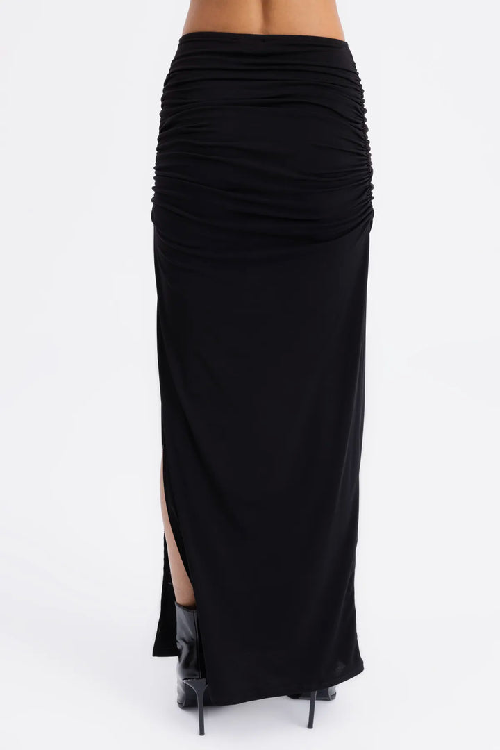 Isabella Black Draped Skirt