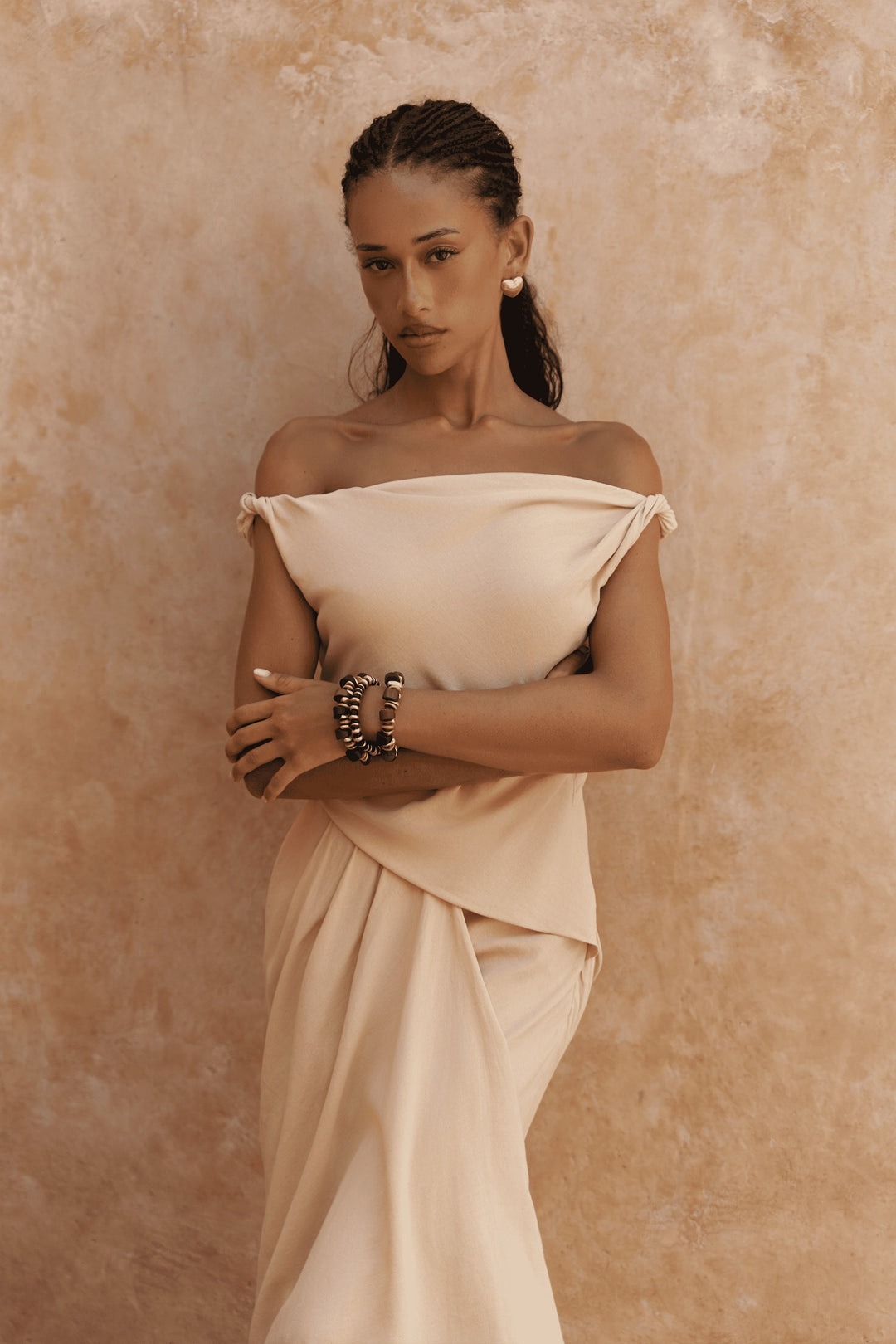 Klopatra Linen Dress - Beige