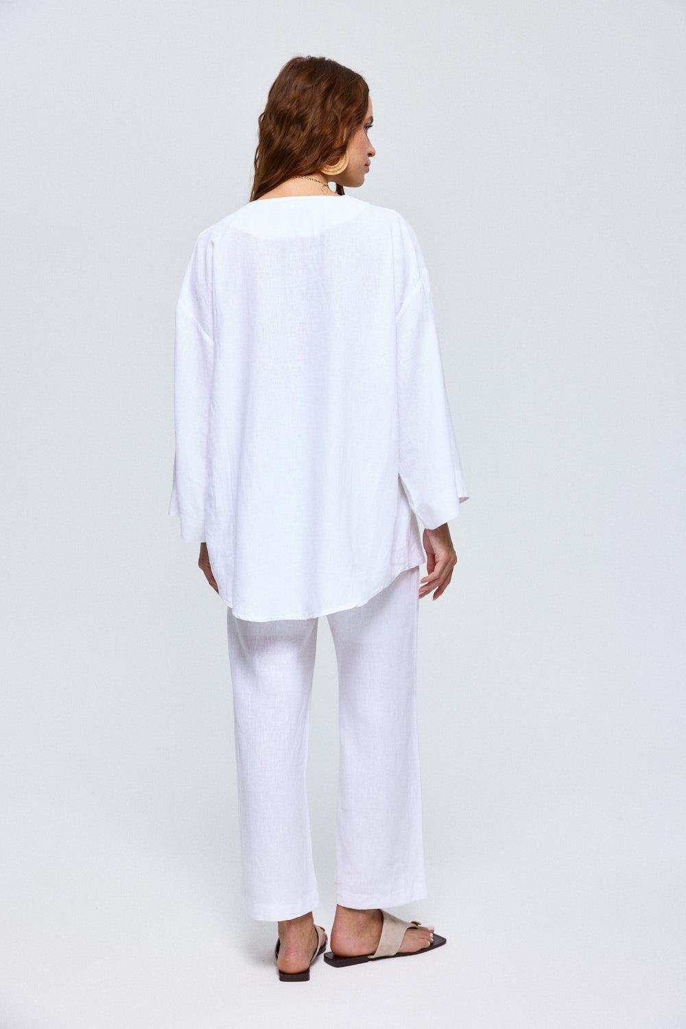 Linen Top - White