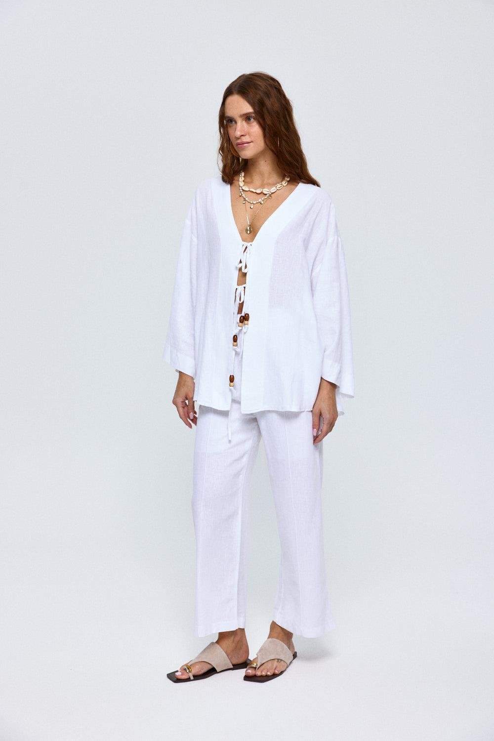 Linen Top - White