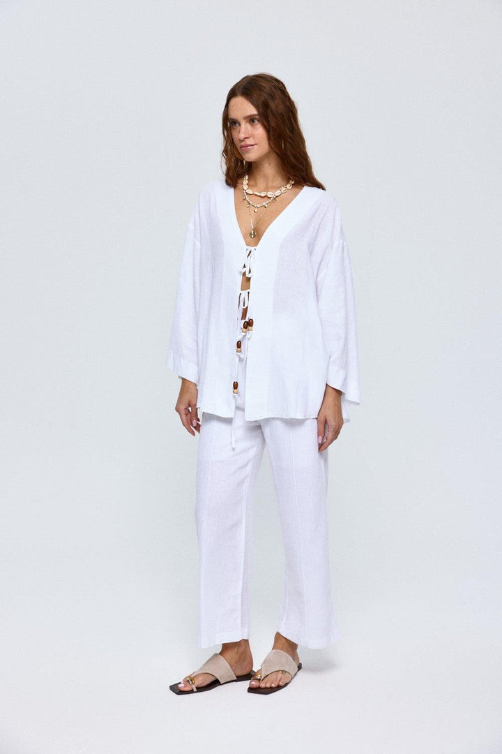 Linen Top - White