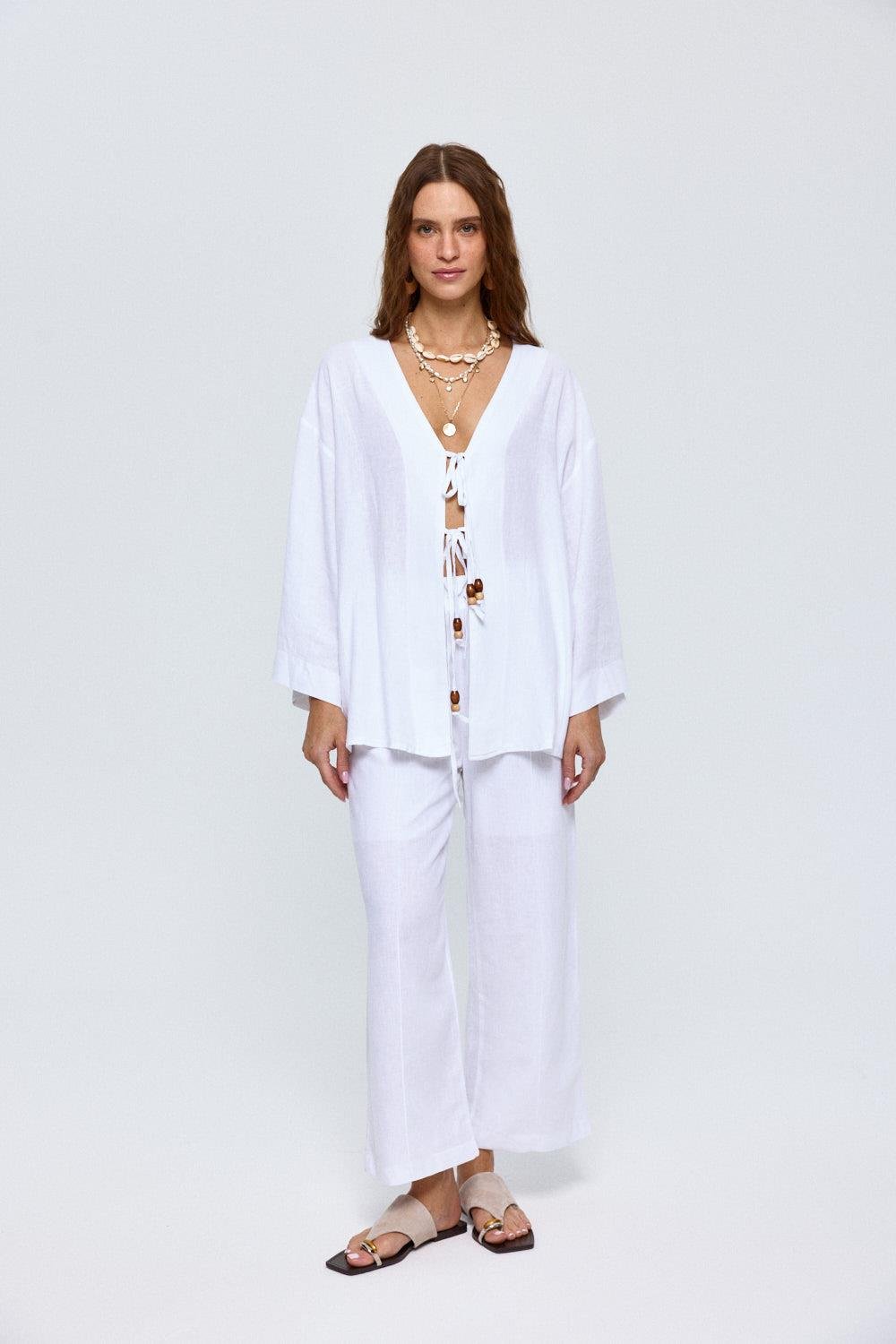 Linen Top - White