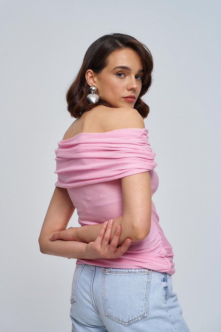 Madonna Collar Gathered Knitwear Women's Blouse