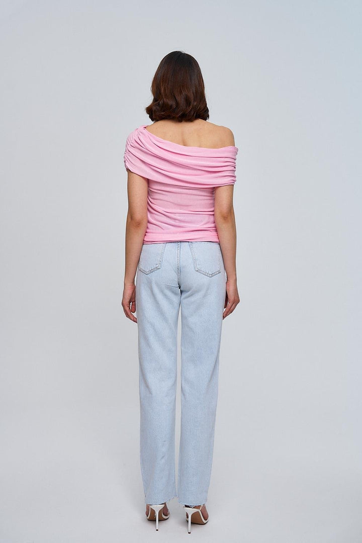 Madonna Collar Gathered Knitwear Women's Blouse
