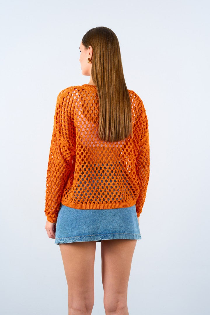Openwork Knit Sweater