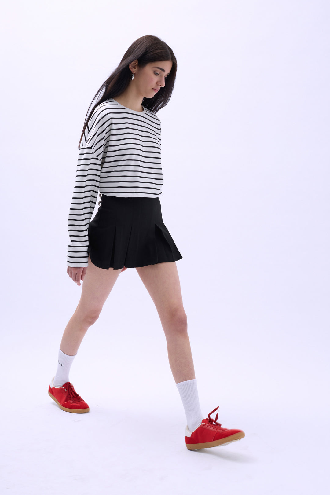 Pleated Mini Skirt - Black
