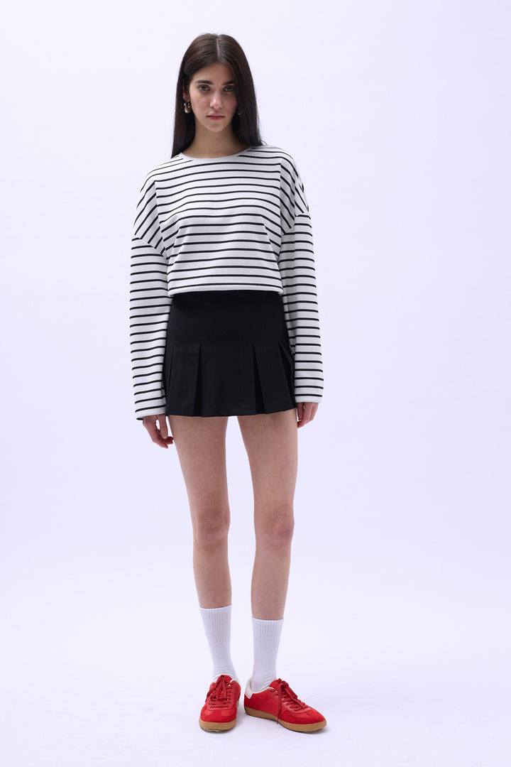 Pleated Mini Skirt - Black