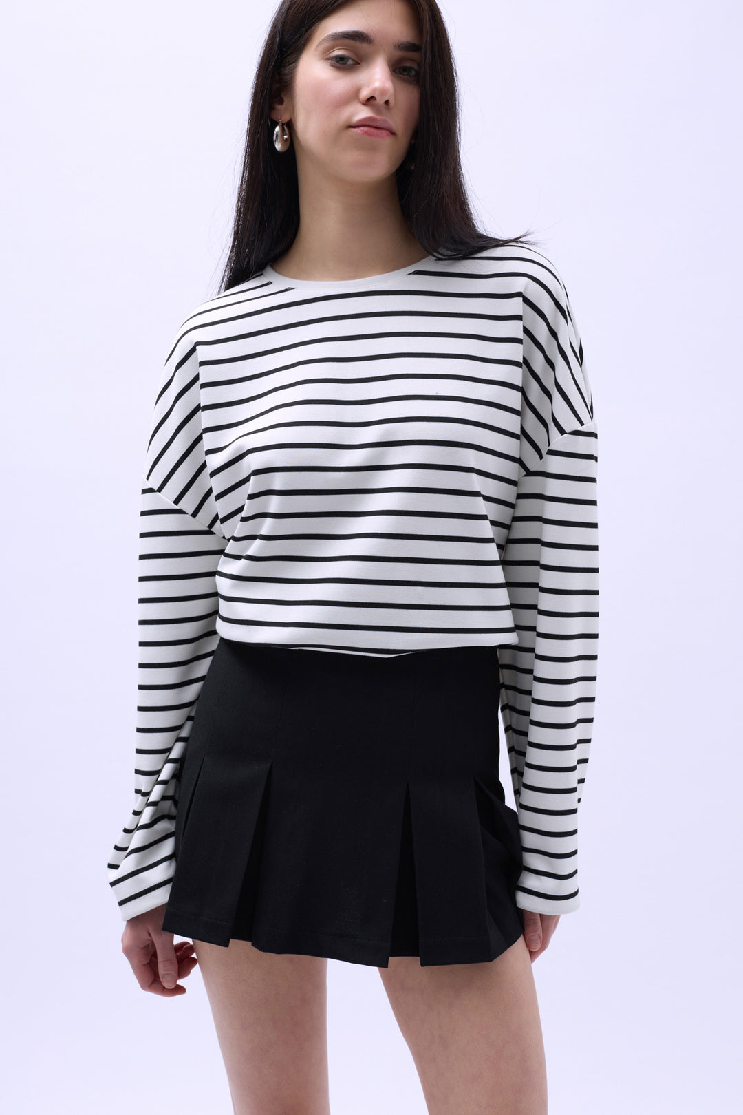 Pleated Mini Skirt - Black