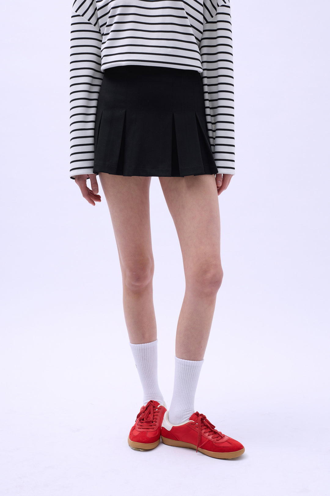 Pleated Mini Skirt - Black