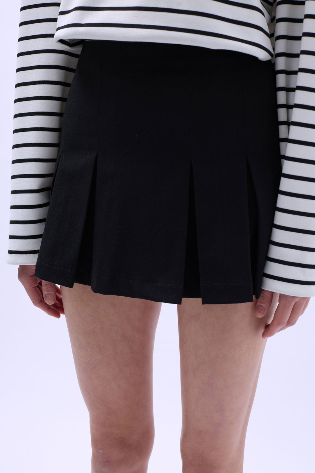 Pleated Mini Skirt - Black