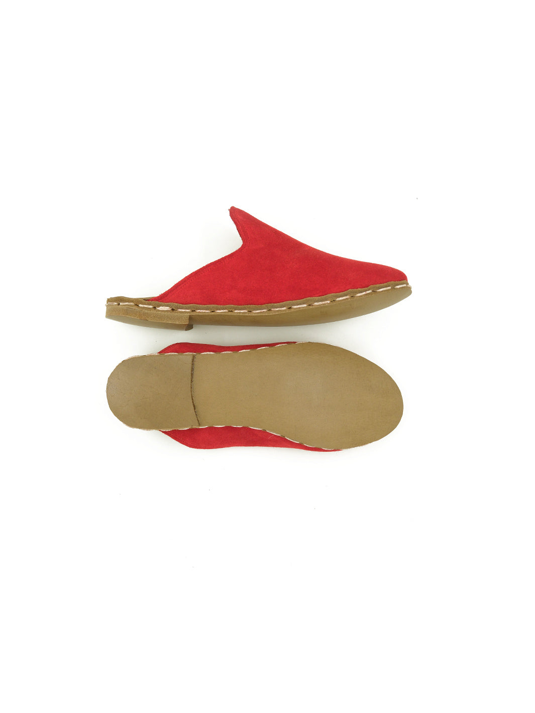 Women's Scarlet Red Flat Mule - Suede Leather