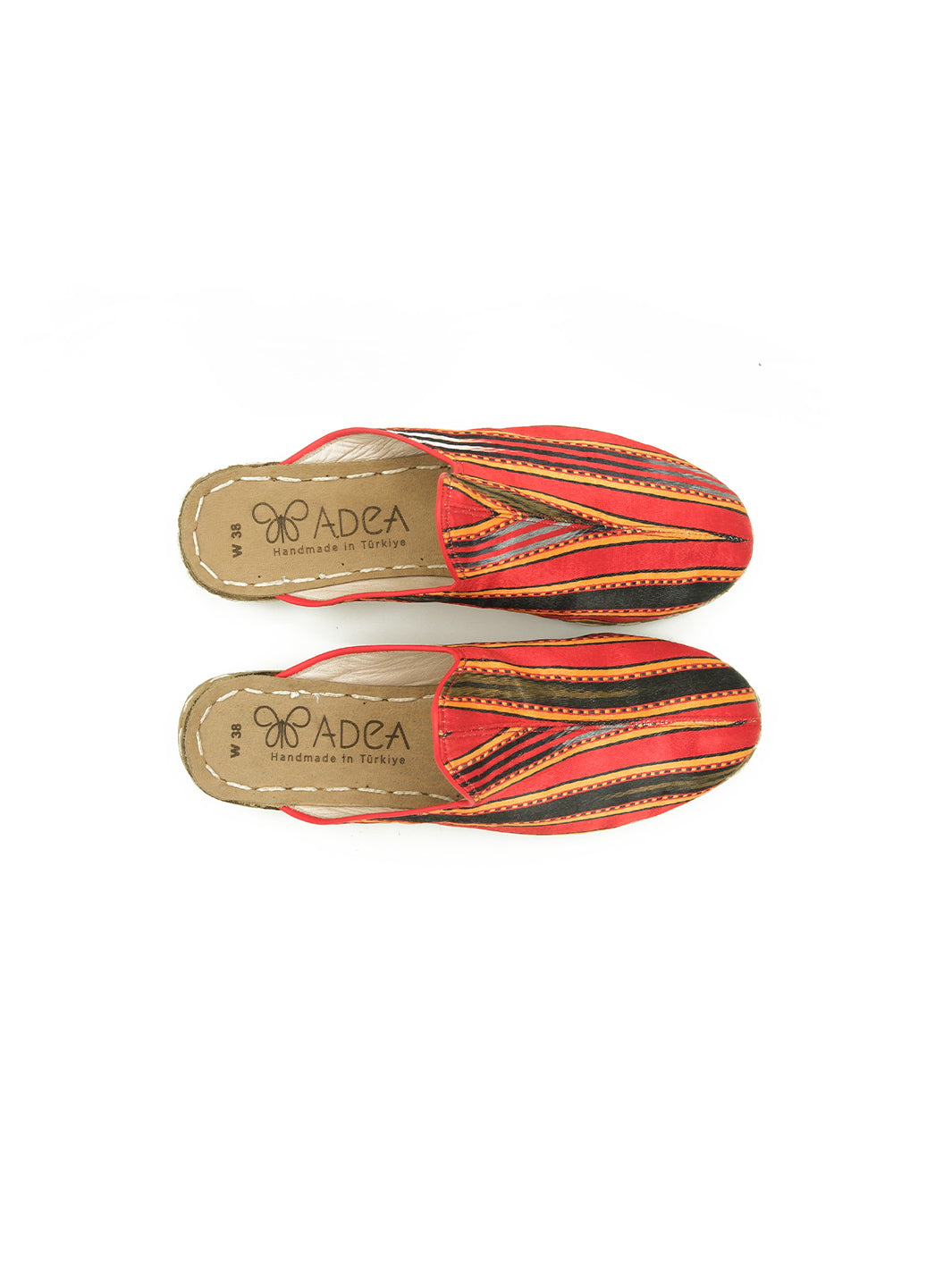Women's Red Flat Mule - Silk