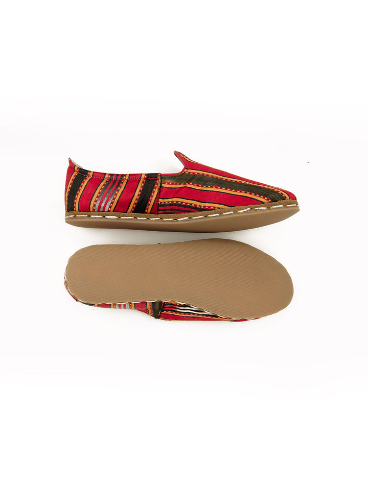 Women's Multicolor Silk Slip On Shoes