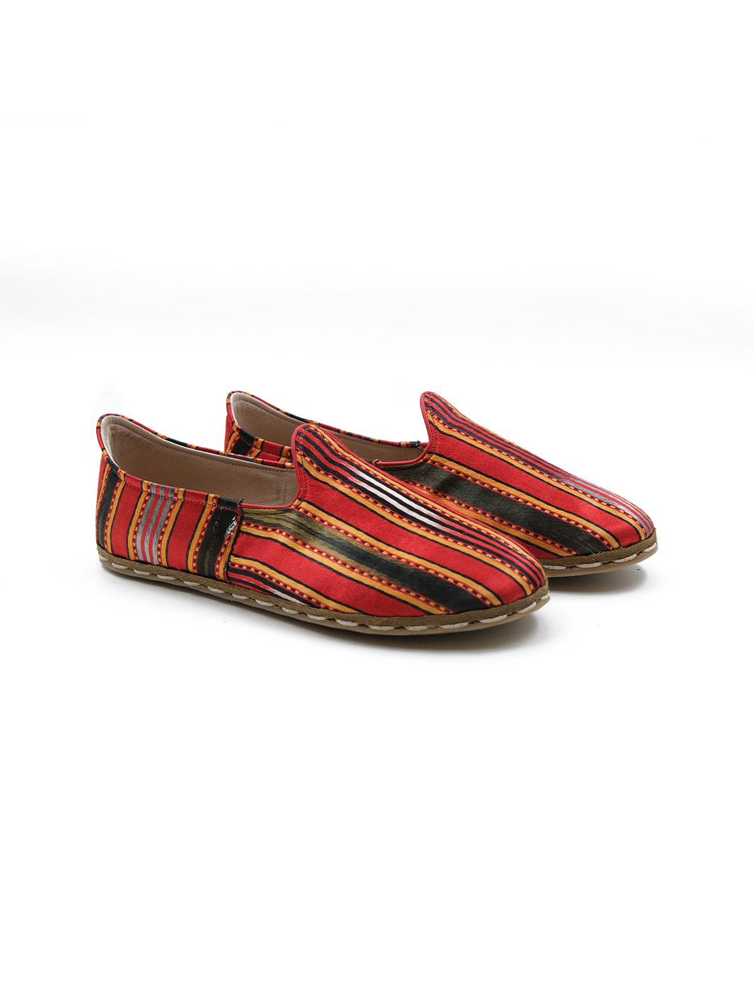 Women's Multicolor Silk Slip On Shoes