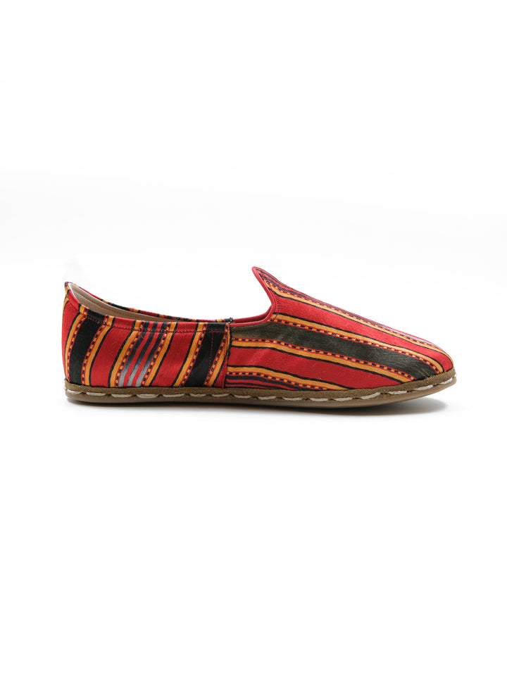 Women's Multicolor Silk Slip On Shoes