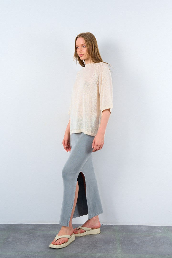 Shine Ivory Knit Sweater