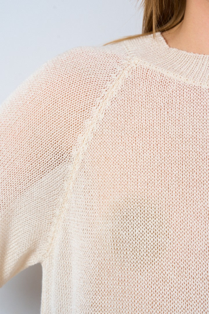 Shine Ivory Knit Sweater